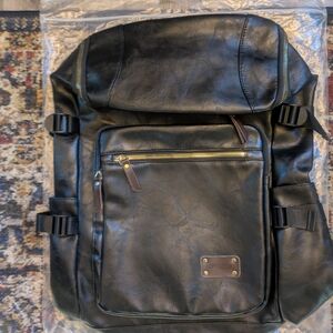 Black Leather Backpack